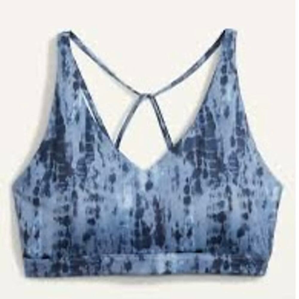 Old Navy Blue Tie-Dye Strappy Sports Bra